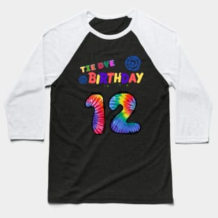 12 years old Tie dye Birthday Baseball T-Shirt